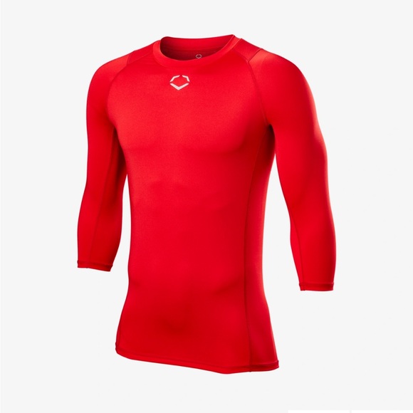 Red Mid Sleeve Compression Shirt - Picture 1 of 2